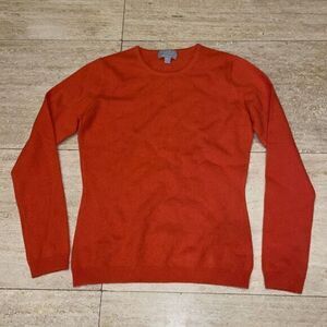Pure Collection‎ 100% Cashmere Long Sleeve Crew Neck Sweater Orange Size 2
